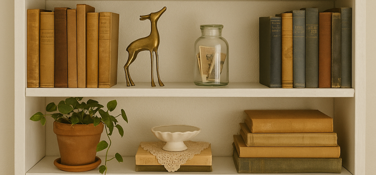 Styling a Bookshelf with Vintage Treasures Styling a Bookshelf with Vintage Treasures