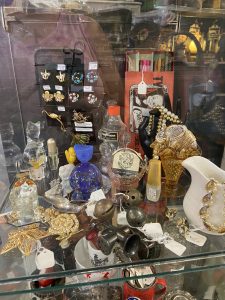 Behind the Booth: What’s New at Sugar Mill Antiques - vintage jewlery, clip eartings, necklace, brooches, perfume bottles