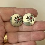 New Arrivals: Men’s Accessories & Women’s Jewelry to Elevate Everyday Style - Swank Cufflinks Mid-Century Silvertone Design with Red Stones