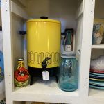 Fresh Finds at My Sugar Mill Booth - Retro Yello Coffee Pot & Antique Ball Jar