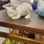 How I Decide What Earns a Spot in the Booth - white ceramic cat, made in tiawan