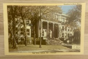 High School, Oshkosh WI Linen Postcard