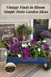 Spring Gardening Finds from the Barn - vintage finds in bloom, simple patio garden ideas