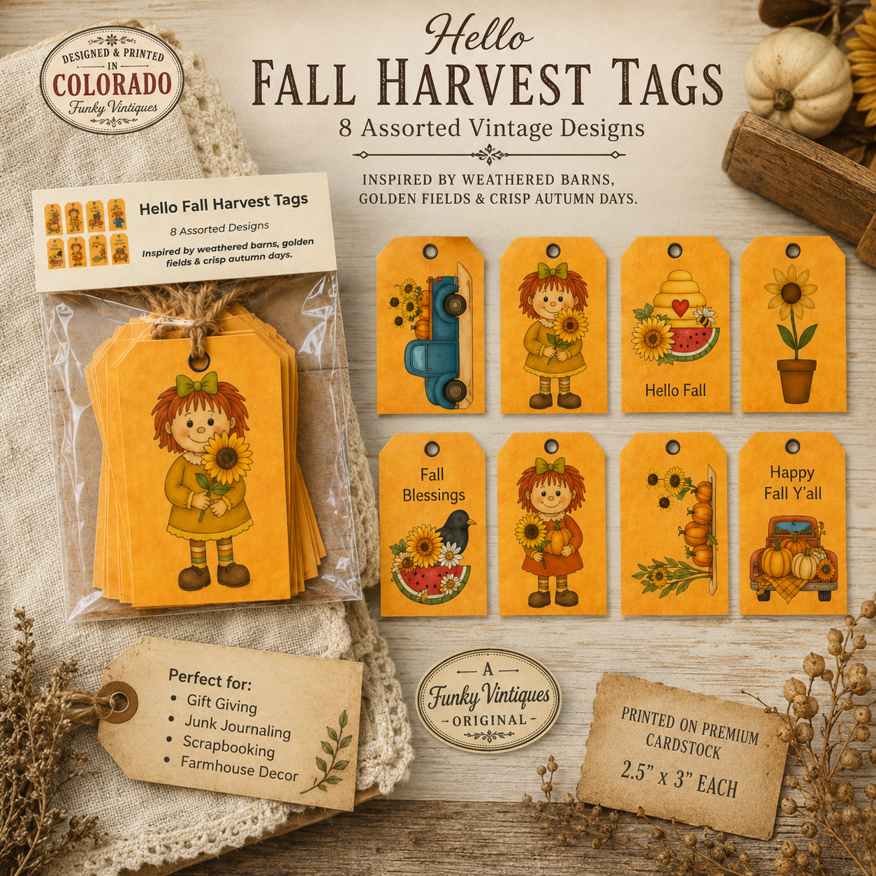 Hello Fall Harvest Gift Tags