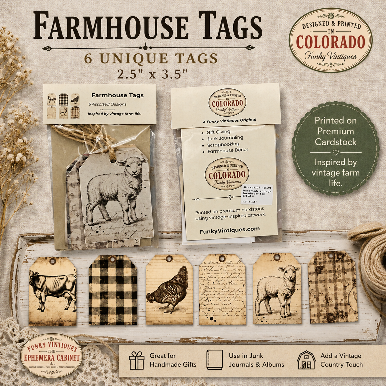 Funky Vintiques - Prim Farmhouse Tags