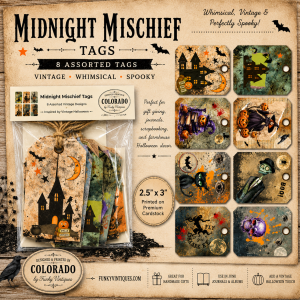 Funky Vintiques - Midnight Mischief Vintage Halloween Gift Tags